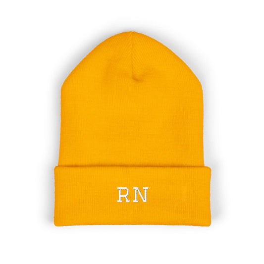 RN Embroidered Cuffed Beanie